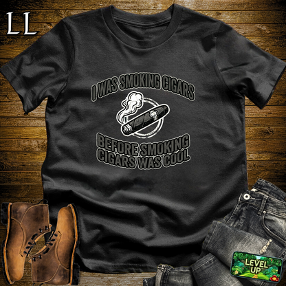 Smoking Cigars Before It Was Cool Softstyle T Shirt Black | Funny Cigar Tee