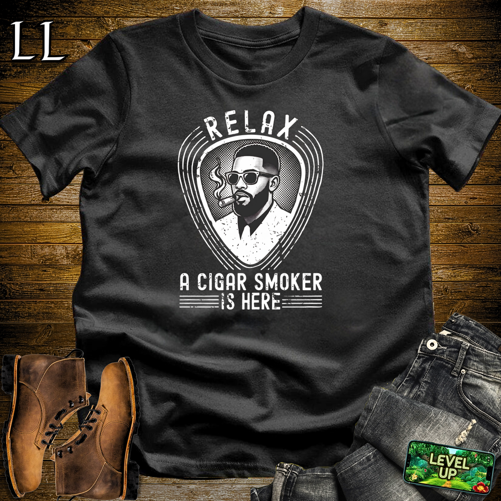 Relax A Cigar Smokers Here Softstyle T Shirt Black | Cigar Lover Tee