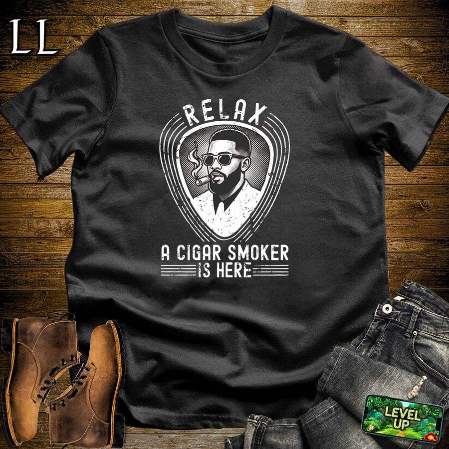 Relax A Cigar Smokers Here Softstyle T Shirt Black | Cigar Lover Tee