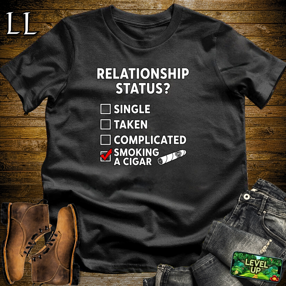 Relationship Status Cigars Softstyle T Shirt Black | Funny Cigar Tee