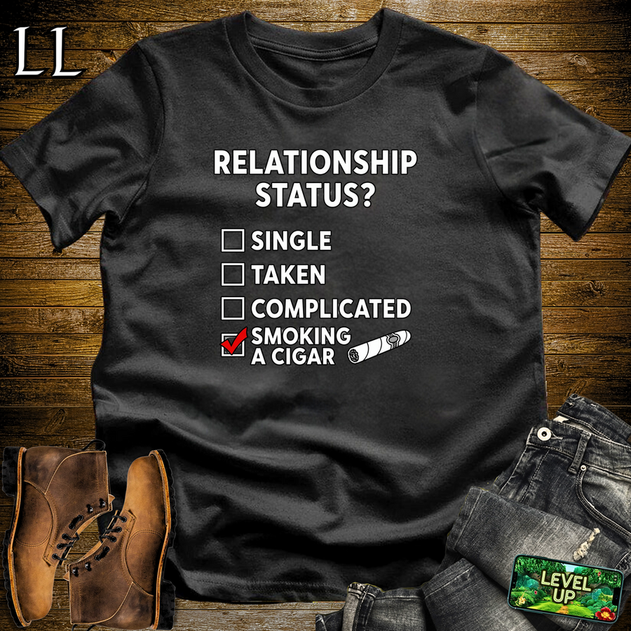 Relationship Status Cigars Softstyle T Shirt Black | Funny Cigar Tee