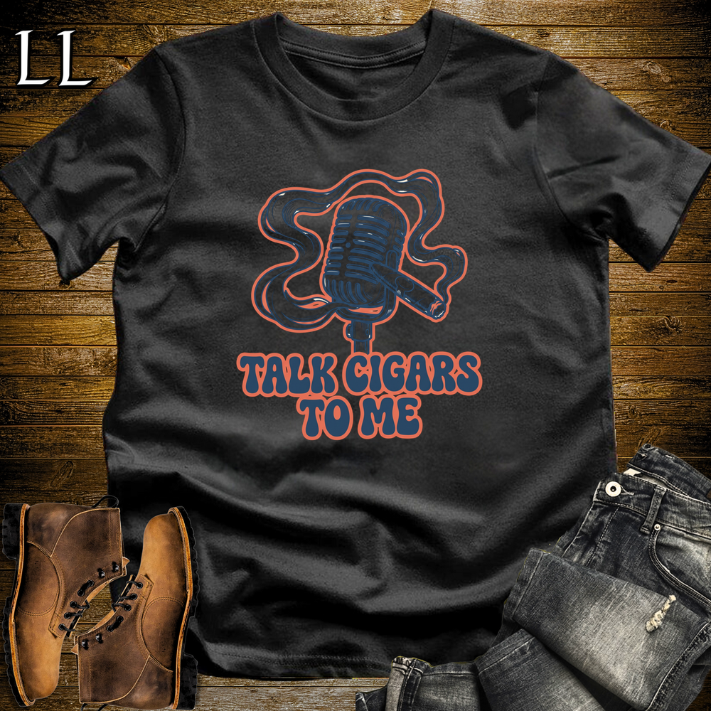 Talk Cigars To Me Softstyle T Shirt Black | Funny Cigar Tee
