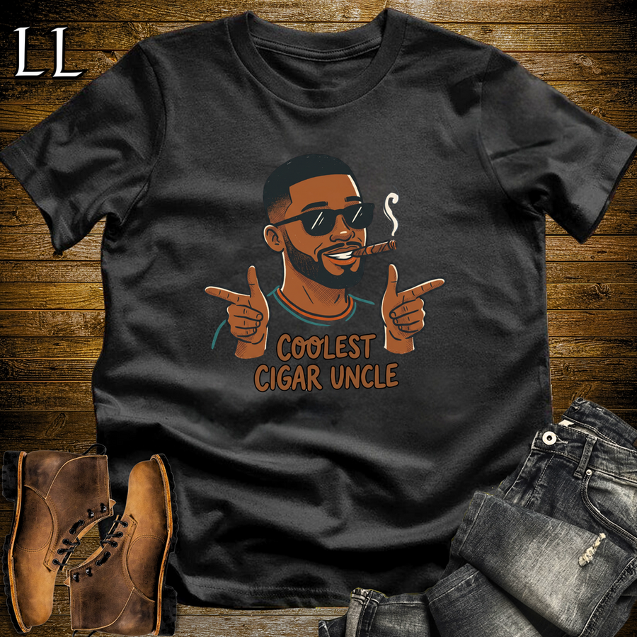 Coolest Cigar Uncle Softstyle T Shirt Black | Cigar Uncle Gift Tee