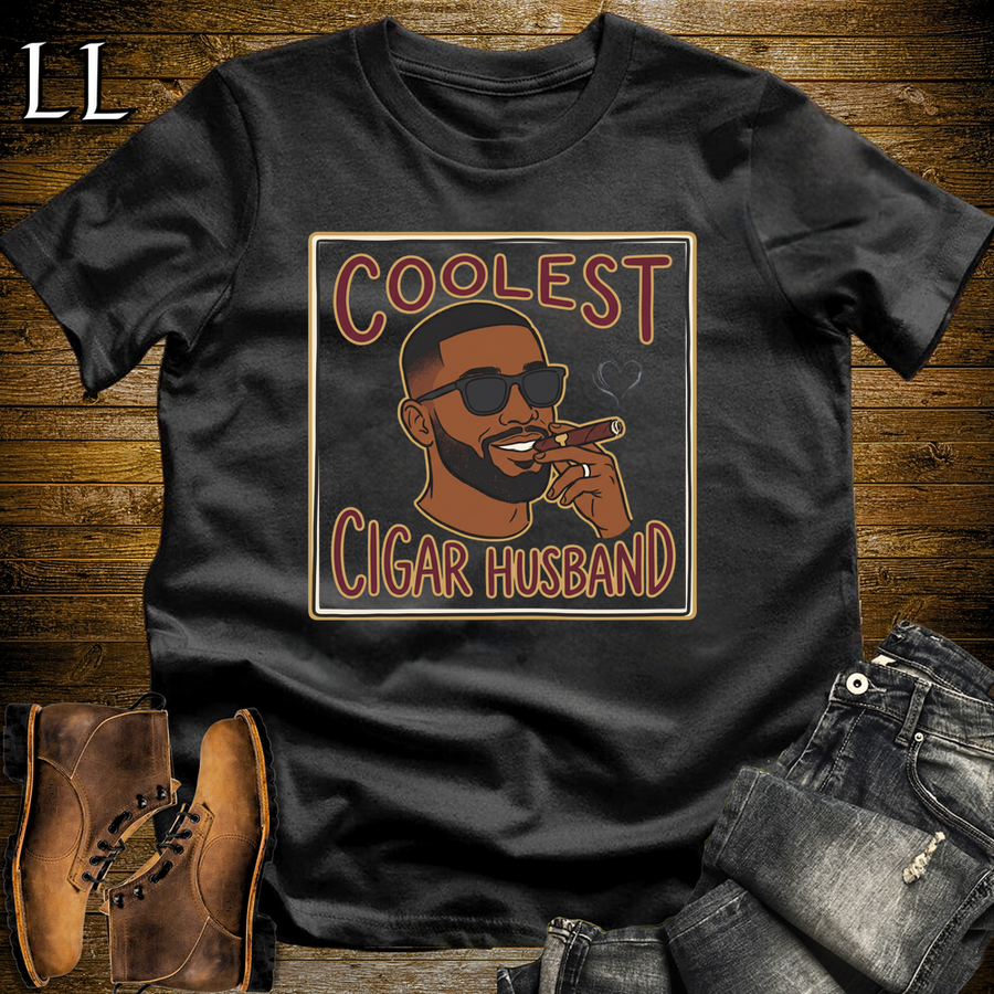 Coolest Cigar Husband Softstyle T Shirt Black | Cigar Husband Tee