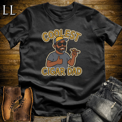 Coolest Cigar Dad Softstyle T Shirt Black | Cigar Dad Gift Tee
