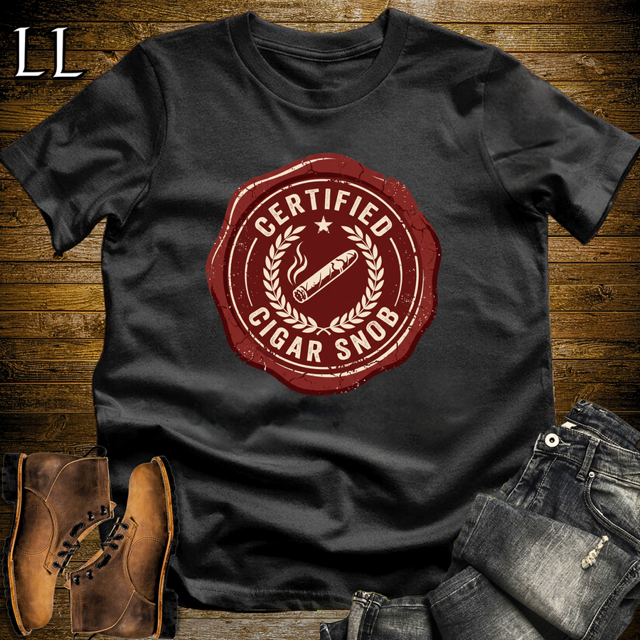 Certified Cigar Snob Softstyle T Shirt Black | Funny Cigar Tee