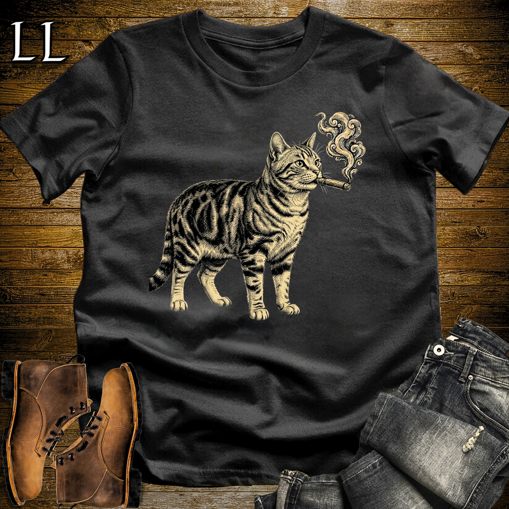 Vintage Cigar American Shorthair Softstyle T Shirt Black | Cigar American Shorthair Tee