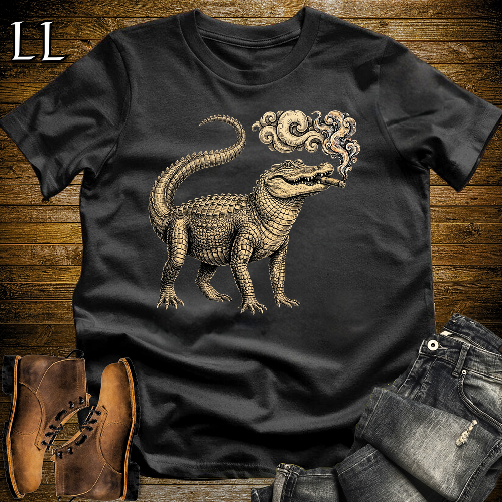 Vintage Cigar Alligator Softstyle T Shirt Black | Cigar Alligator Tee