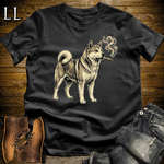 Vintage Cigar Akita Softstyle T Shirt Black | Cigar Akita Tee