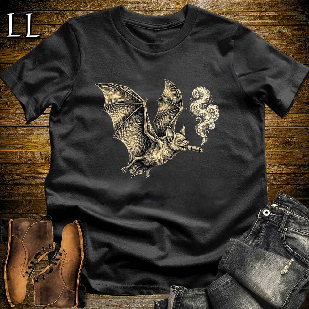 Vintage Cigar Bat Softstyle T Shirt Black | Cigar Bat Tee