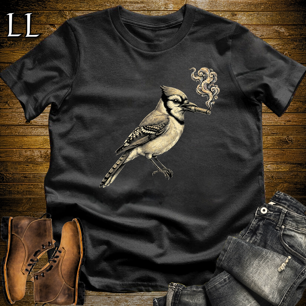 Vintage Cigar Blue Jay Softstyle T Shirt Black | Cigar Blue Jay Tee