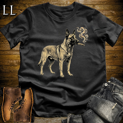 Vintage Cigar Belgian Malinois Softstyle T Shirt Black | Cigar Belgian Malinois Tee