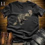 Vintage Cigar Beaver Softstyle T Shirt Black | Cigar Beaver Tee
