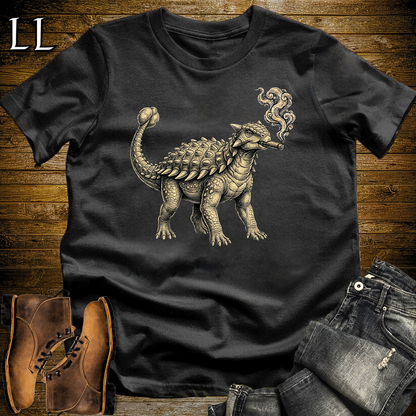 Vintage Cigar Ankylosaurus Softstyle T Shirt Black | Cigar Ankylosaurus Tee