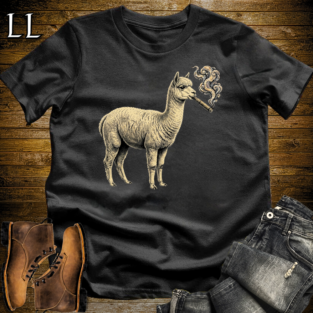 Vintage Cigar Alpaca Softstyle T Shirt Black | Cigar Alpaca Tee