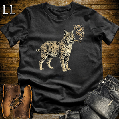 Vintage Cigar Bobcat Softstyle T Shirt Black | Cigar Bobcat Tee