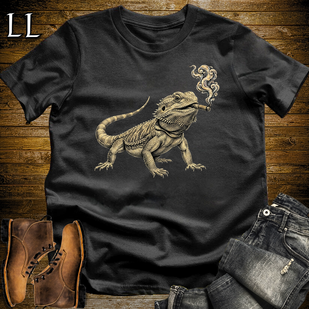 Vintage Cigar Bearded Dragon Softstyle T Shirt Black | Cigar Bearded Dragon Tee