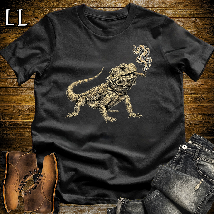 Vintage Cigar Bearded Dragon Softstyle T Shirt Black | Cigar Bearded Dragon Tee