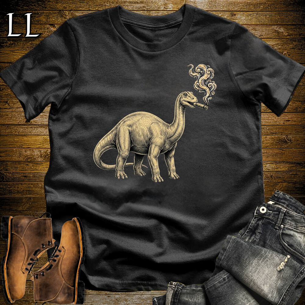 Vintage Cigar Apatosaurus Softstyle T Shirt Black | Cigar Apatosaurus Tee