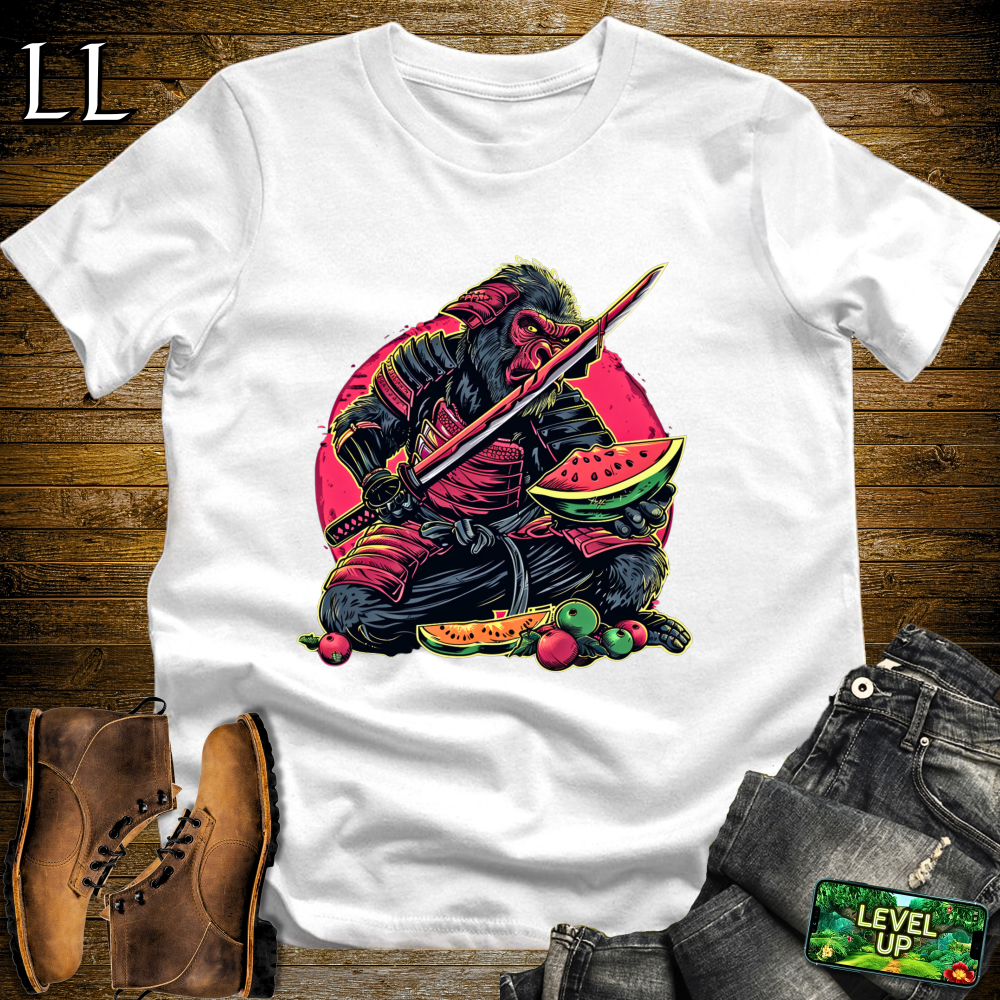 Fruit Monkey Samurai Military Green | Playful Warrior Tee