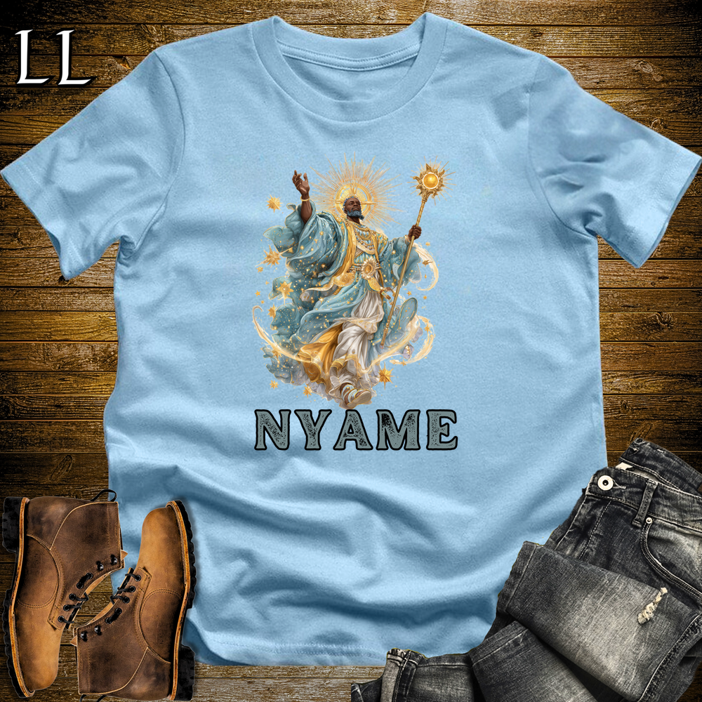 Nyame African God Softstyle Tee - Light Blue