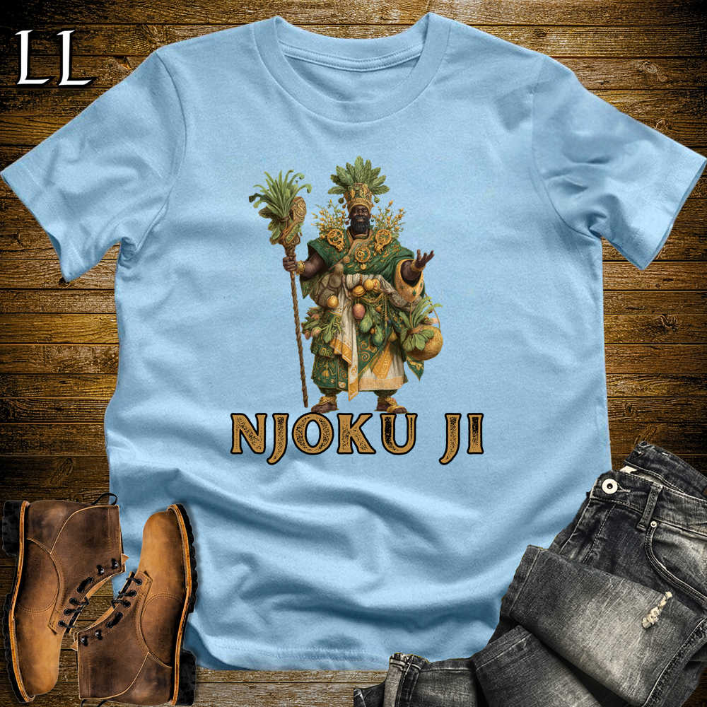 Njoku Ji African God Softstyle Tee Light Blue | Igbo Harvest God Tee