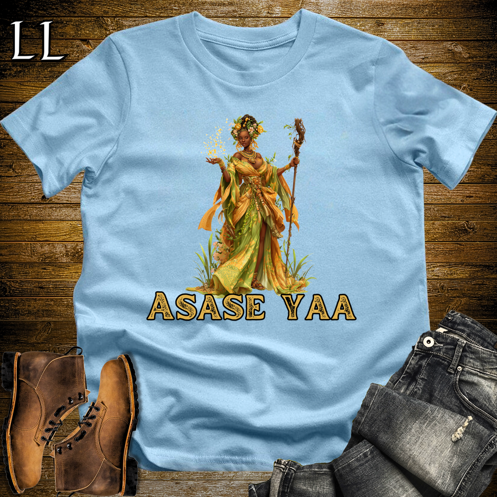 Asase Yaa African Goddess Softstyle Tee Light Blue | Akan Earth Goddess Tee