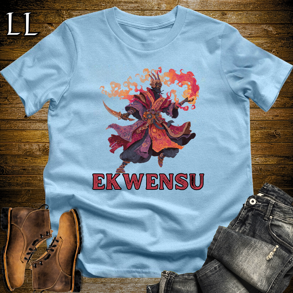Ekwensu African God Softstyle Tee Light Blue | Igbo Trickster God Tee