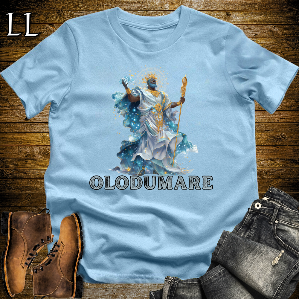 African God Olodumare Softstyle Tee Light Blue | Yoruba Supreme God Tee