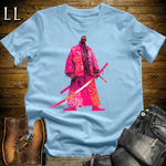 African Pink Street Samurai Light Blue | African Warrior Tee
