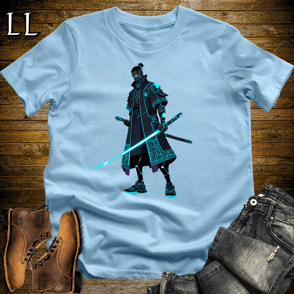 African Ai Samurai Light Blue | African Warrior Tee