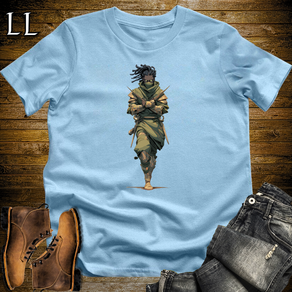 African Desert Assassin Softstyle Tee Light Blue | African Warrior Tee