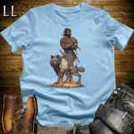 African Black Wolf Assassin Softstyle Tee Light Blue | African Warrior Tee