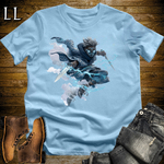 African Lightning Blade Assassin Softstyle Tee Light Blue | African Warrior Tee