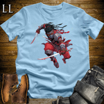 African Red Moon Assassin Softstyle Tee Light Blue | African Warrior Tee