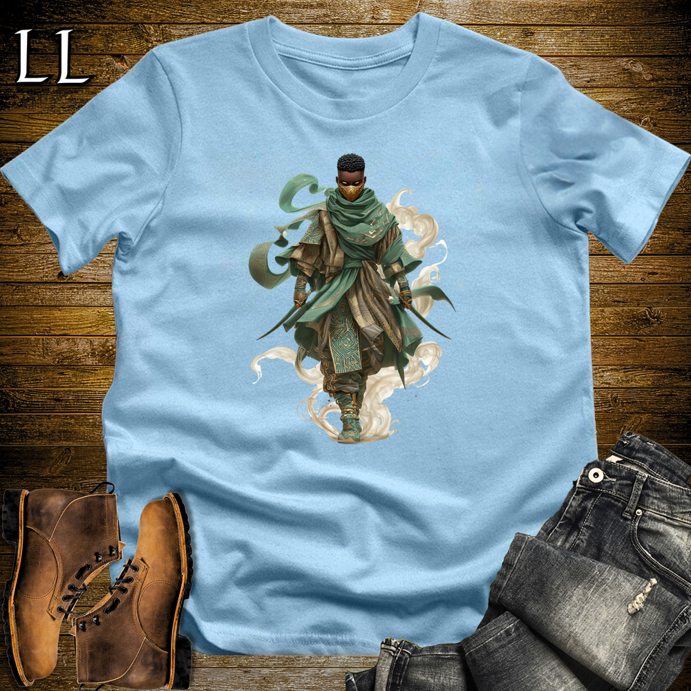 African Desert Wind Assassin Softstyle Tee Light Blue | African Warrior Tee