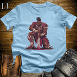 African Red Barbarian Softstyle Tee Light Blue | African Warrior Tee