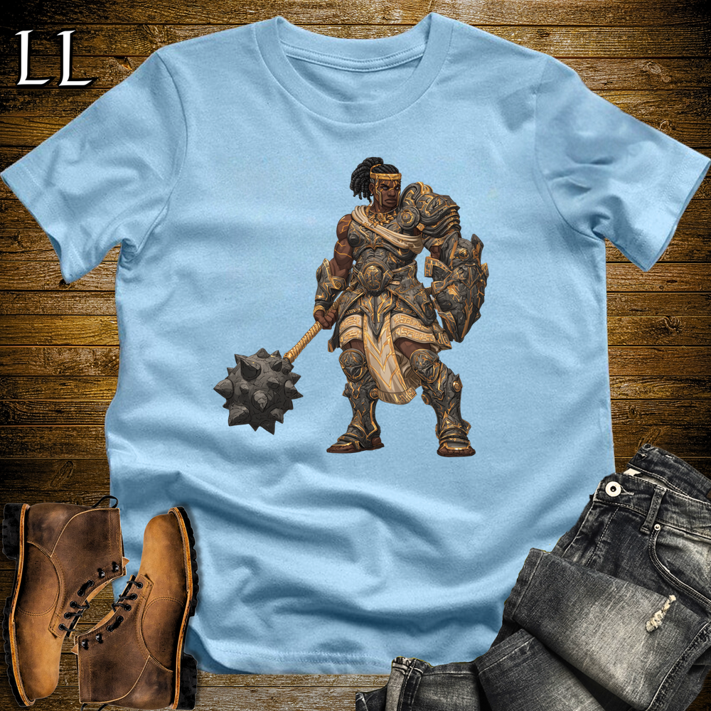 African Stone Barbarian Softstyle Tee Light Blue | African Warrior Tee