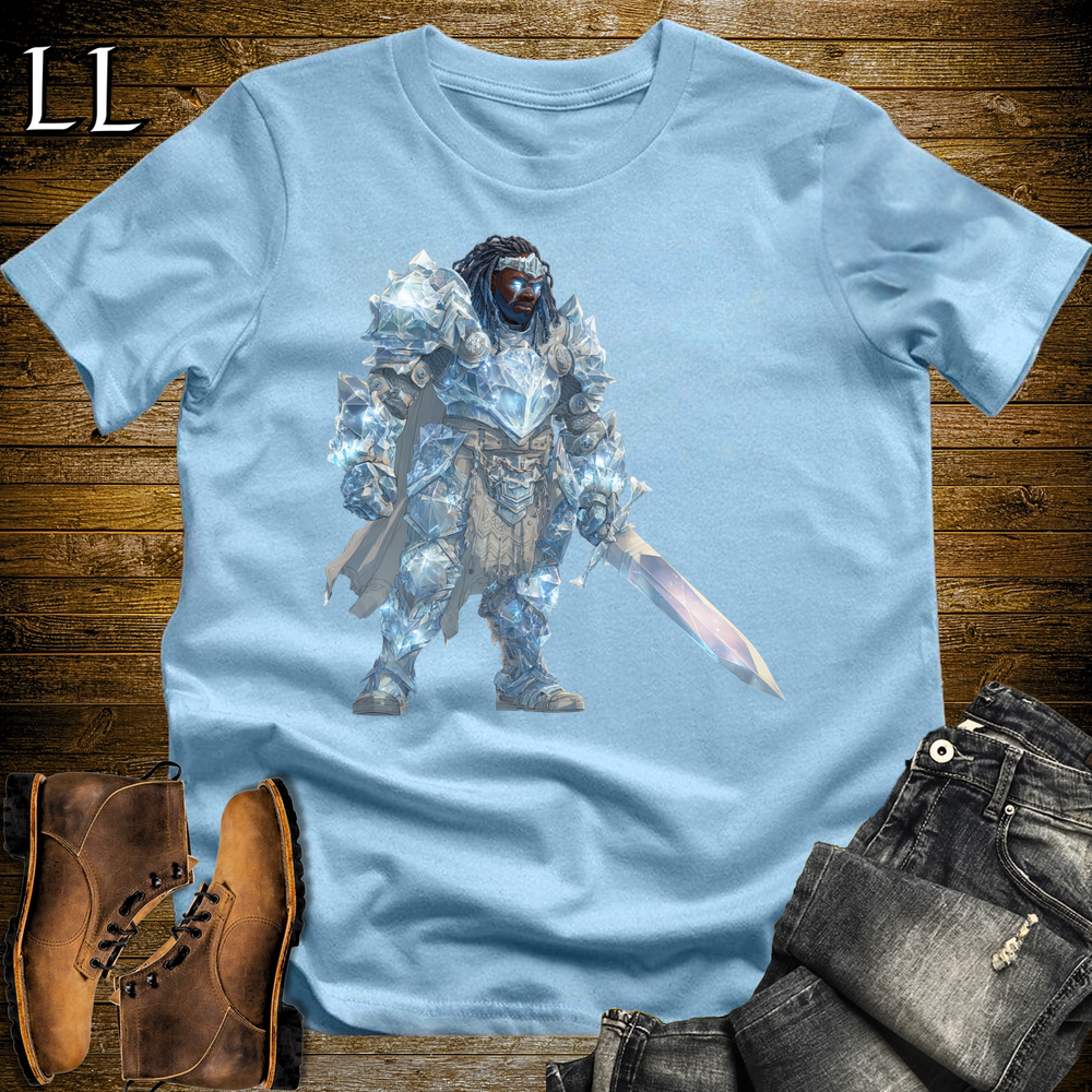 African Diamond Armor King Softstyle Tee Light Blue | African Royal Warrior
