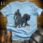 African Runic Black Panther Assassin Softstyle Tee Light Blue | African Warrior Tee