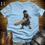 African Ancient God Sword Warrior Softstyle Tee Light Blue | African Warrior Graphic