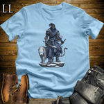 African Snow Leopard Assassin Softstyle Tee Light Blue | African Warrior Tee