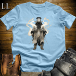 African Spirit Mask Assassin Softstyle Tee Light Blue | African Warrior Tee