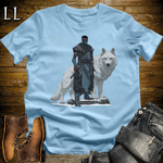 African White Wolf Assassin Softstyle Tee Light Blue | African Warrior Tee