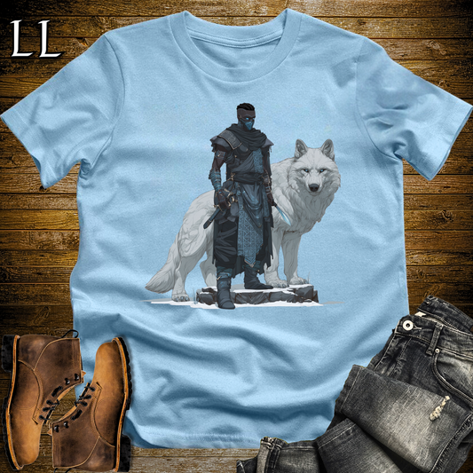 African White Wolf Assassin Softstyle Tee - Light Blue
