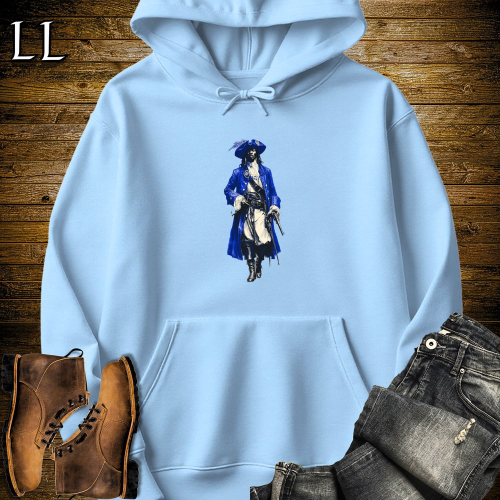 African Blue Pirate King Hooded Sweatshirt - Light Blue