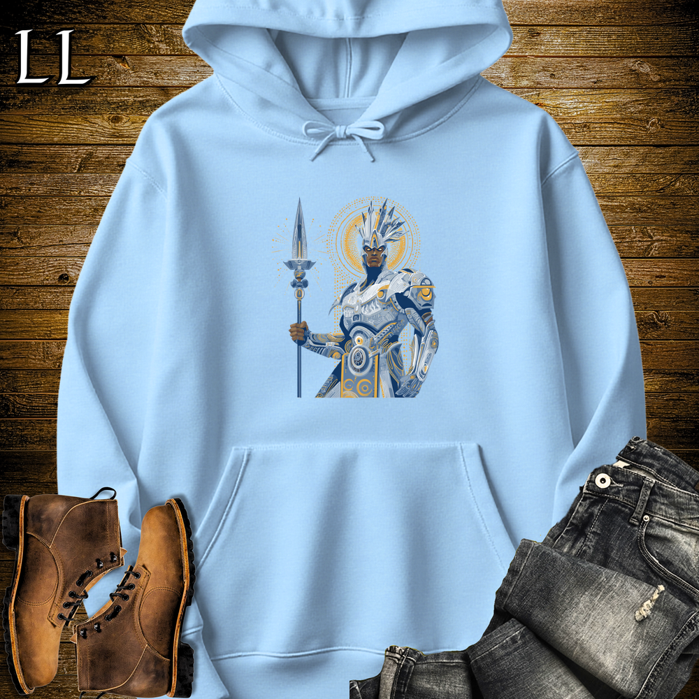 African Future King Hooded Sweatshirt - Light Blue