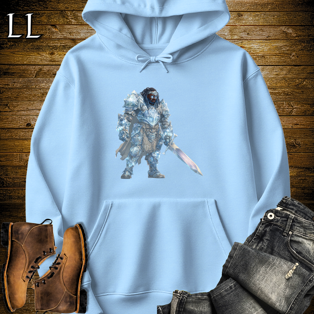 African Diamond Armor King Hooded Sweatshirt - Light Blue