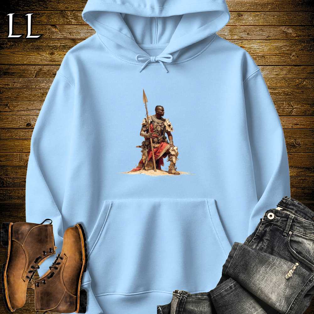 African Desert Spearmaster Hooded Sweatshirt - Light Blue