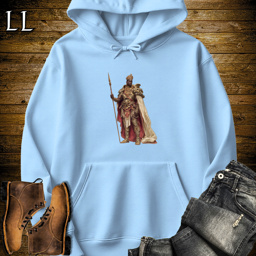 African Spear King Hooded Sweatshirt - Light Blue